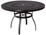 Woodard Aluminum Deluxe Round Trellis Top Outdoor Patio Dining Table with Umbrella Hole