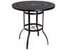 Woodard Aluminum Deluxe Round Outdoor Patio Bar Height Table Trellis Top with Umbrella Hole