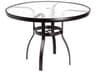 Woodard Aluminum Deluxe Round Acrylic Top Outdoor Dining Table with Umbrella Hole