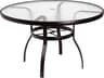 Woodard Aluminum Deluxe Round Acrylic Top Outdoor Patio Dining Table with Umbrella Hole