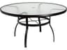 Woodard Aluminum Deluxe Round Obscure Glass Top Table with Umbrella Hole