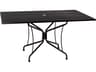 Woodard Wrought Iron Mesh Rectangular 8-Spoke Outdoor Dining Table with Umbrella Hole