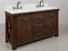 Water Creation Aberdeen White Marble Countertop Bath Vanity in Rustic Sienna with Oil Rubbed Bronze Hook Faucets