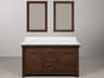 Water Creation Aberdeen White Marble Countertop Bath Vanity in Rustic Sienna with Rectangular Mirrors (S)