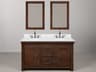 Water Creation Aberdeen White Marble Countertop Bath Vanity in Rustic Sienna with Oil Rubbed Bronze Hook Faucets and Rectangular Mirrors (S)