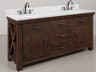 Water Creation Aberdeen White Marble Countertop Bath Vanity in Rustic Sienna with Oil Rubbed Bronze Hook Faucets