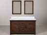 Water Creation Aberdeen White Marble Countertop Bath Vanity in Rustic Sienna with Rectangular Mirrors (S)
