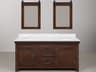 Water Creation Aberdeen White Marble Countertop Bath Vanity in Rustic Sienna with Barn Door Style Mirror
