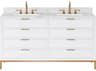 Water Creation Bristol Double Sink Carrara White Marble Countertop Bath Vanity in Pure White