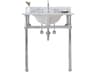 Water Creation Embassy Single Wash Stand, P-Trap, Carrara White Marble Countertop with Oval Basin, and Hook Faucet in Chrome Finish
