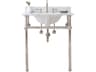 Water Creation Embassy Single Wash Stand, P-Trap, Carrara White Marble Countertop with Oval Basin, and Hook Faucet in Polished Nickel (PVD) Finish