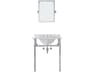 Water Creation Embassy Single Wash Stand, P-Trap, Carrara White Marble Countertop with Oval Basin, Classic Faucet and Rectangular Mirror in Chrome Finish