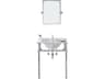 Water Creation Embassy Single Wash Stand, P-Trap, Carrara White Marble Countertop with Oval Basin, Hook Faucet and Rectangular Mirror in Chrome Finish