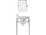 Water Creation Embassy Single Wash Stand, P-Trap, Carrara White Marble Countertop with Oval Basin, Waterfall Faucet and Rectangular Mirror in Chrome Finish