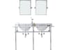 Water Creation Embassy Double Wash Stand, P-Trap, Carrara White Marble Countertop with Oval Basins, Classic Faucets and Rectangular Mirrors in Chrome Finish