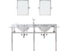 Water Creation Embassy Double Wash Stand, P-Trap, Carrara White Marble Countertop with Oval Basins, Classic Faucets and Rectangular Pivot Mirrors in Polished Nickel Finish