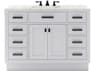 Water Creation Hartford Single Sink Carrara White Marble Countertop Bath Vanity in Pure White