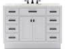 Water Creation Hartford Single Sink Carrara White Marble Countertop Bath Vanity in Pure White