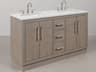 Water Creation Hugo Vanity in Grey Oak with Chrome Hardware and Hook Faucets