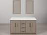 Water Creation Hugo Vanity n Grey Oak with Chrome Hardware and Rectangular Mirrors (S)