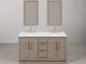 Water Creation Hugo Vanity in Grey Oak with Chrome Hardware, Hook Faucets and Rectangular Mirrors (S)