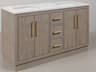 Water Creation Hugo Vanity in Grey Oak with Satin Gold Hardware