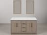 Water Creation Hugo Vanity  in Grey Oak with Satin Gold Hardware and Rectangular Mirrors (S)