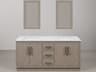 Water Creation Hugo Vanity Single Sink Carrara White Marble Countertop Vanity in Grey Oak with Mirror