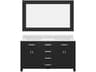 Water Creation Madison Double Sink Carrara White Marble Countertop Bath Vanity in Espresso with Rectangular Mirror (L)