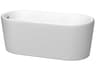 Wyndham Collection Ursula Matte White Bathtub with Drain and Overflow