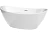 Wyndham Collection Dorrit White Bathtub with Drain and Overflow
