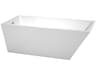 Wyndham Collection Hannah White Bathtub with Drain and Overflow
