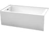Wyndham Collection Grayley White Bathtub with Left-Hand Drain and Overflow Trim