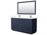 Wyndham Collection Icon 66" Dark Blue Vanity with 58" Mirror