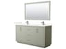 Wyndham Collection Icon 66" Light Green Vanity with 58" Mirror