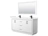 Wyndham Collection Icon 66" White Vanity with 58" Mirror