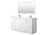 Wyndham Collection Icon 66" White Vanity with 58" Mirror