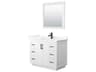Wyndham Collection Miranda 42" White Vanity with 34" Mirror