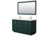 Wyndham Collection Miranda 60" Green Vanity with 58" Mirror