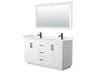 Wyndham Collection Miranda 60" White Vanity with 58" Mirror