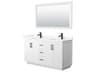Wyndham Collection Miranda 60" White Vanity with 58" Mirror