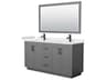 Wyndham Collection Miranda 66" Dark Gray Vanity with 58" Mirror