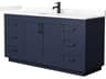 Wyndham Collection Miranda 66" Dark Blue Vanity