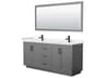 Wyndham Collection Miranda 72" Dark Gray Vanity with 70" Mirror