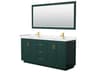 Wyndham Collection Miranda 72" Green Vanity with 70" Mirror