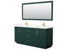 Wyndham Collection Miranda 72" Green Vanity with 70" Mirror