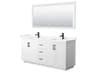 Wyndham Collection Miranda 72" White Vanity with 70" Mirror