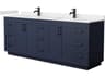 Wyndham Collection Miranda 84" Dark Blue Vanity