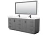 Wyndham Collection Miranda 84" Dark Gray Vanity with 70" Mirror