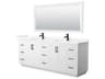 Wyndham Collection Miranda 84" White Vanity with 70" Mirror